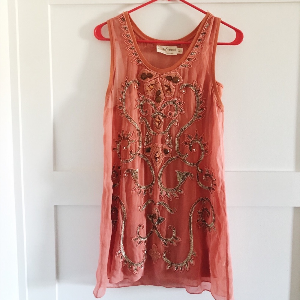 NEEDLE & THREAD embellished dress Small